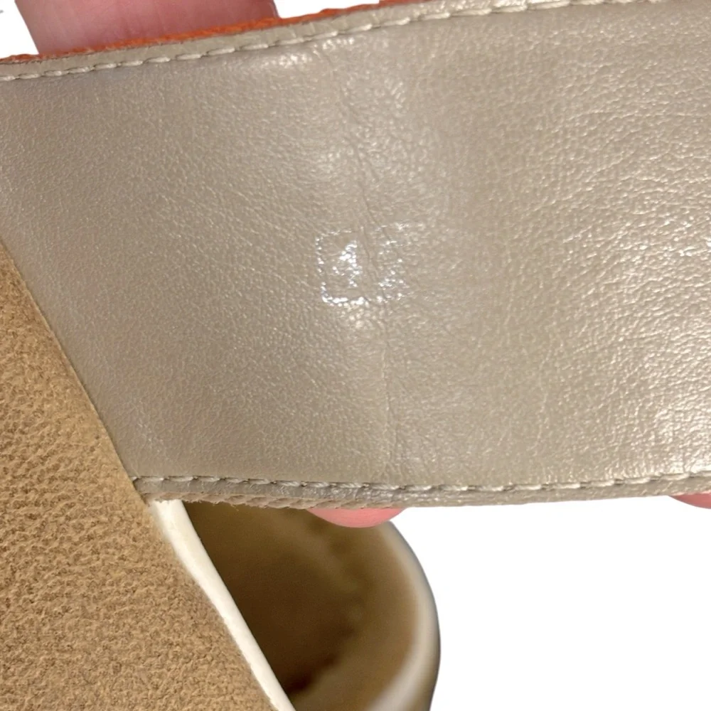 Rieker Rose Tan Velcro Strap Wedge Sandals Size 42